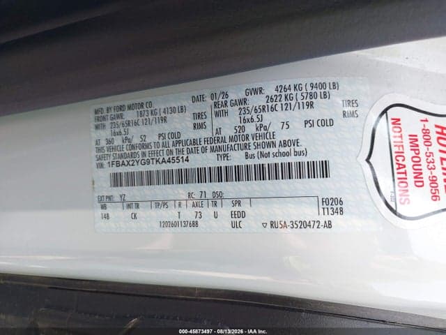 2026 FORD TRANSIT-350 PASSENGER VAN XLT 9