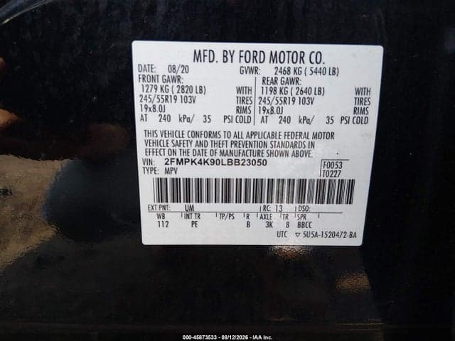 2020 FORD EDGE TITANIUM 9