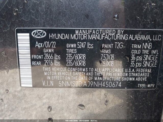 2022 HYUNDAI SANTA FE SEL 9