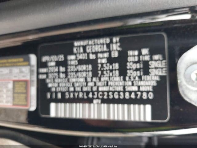 2025 KIA SORENTO S 9