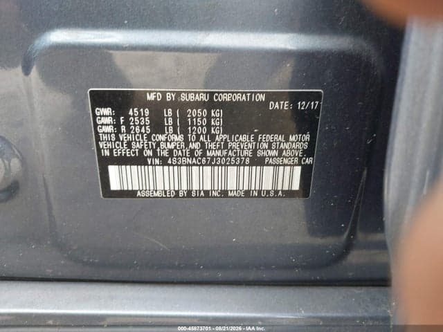 2018 SUBARU LEGACY 2.5I PREMIUM 9