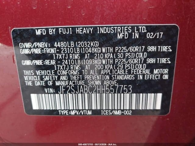 2017 SUBARU FORESTER 2.5I 9