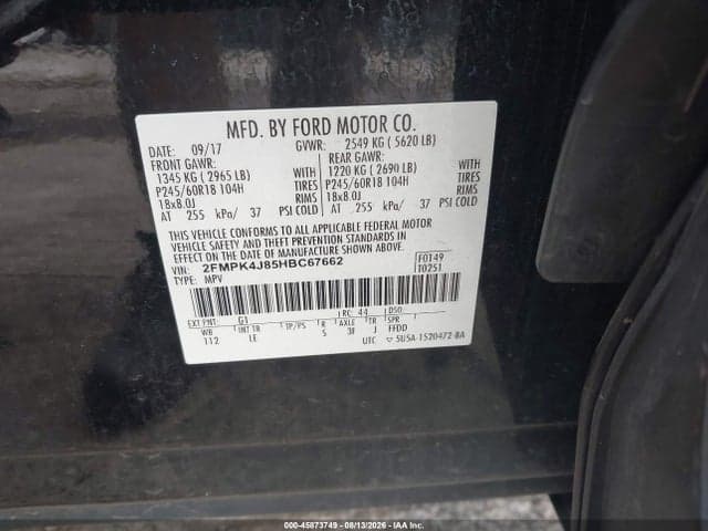 2017 FORD EDGE SEL 9