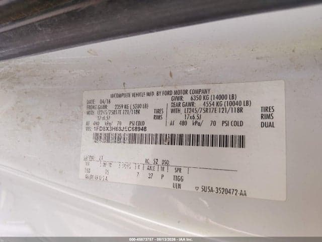 2018 FORD F-350 CHASSIS XL 9
