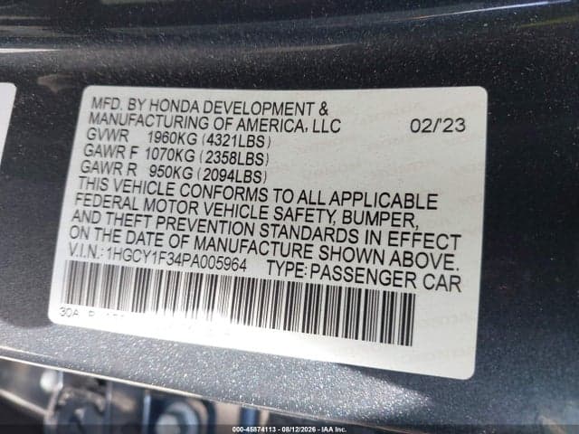 2023 HONDA ACCORD EX