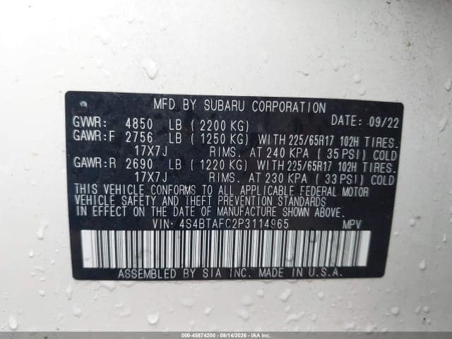 2023 SUBARU OUTBACK PREMIUM 9