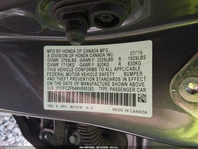 2019 HONDA CIVIC LX 9