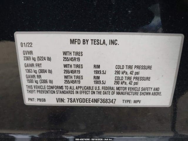 2022 TESLA MODEL Y LONG RANGE DUAL MOTOR ALL-WHEEL DRIVE 9