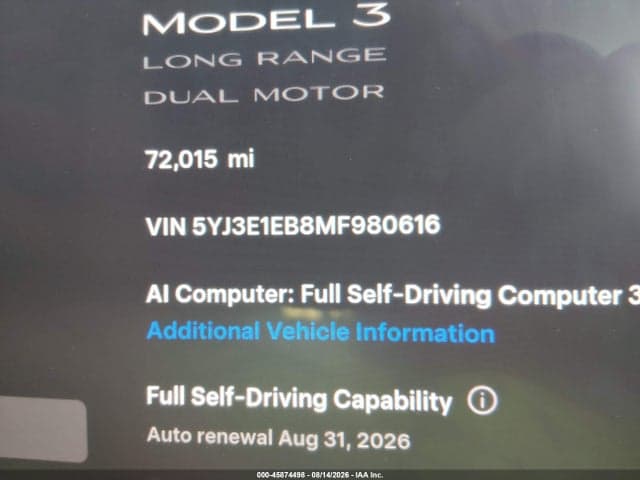 2021 TESLA MODEL 3 LONG RANGE DUAL MOTOR ALL-WHEEL DRIVE 15
