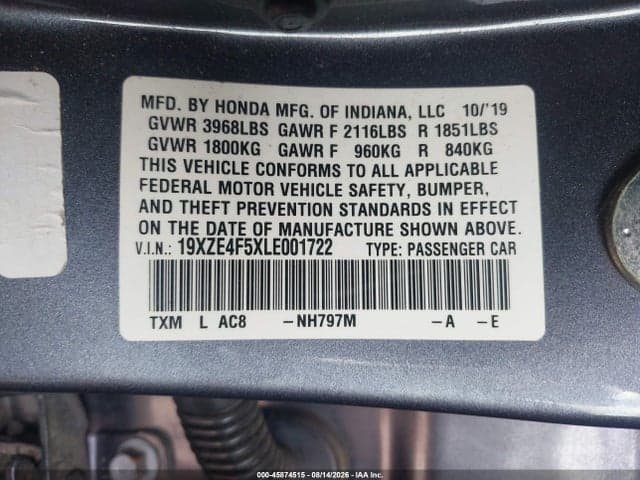 2020 HONDA INSIGHT EX 9