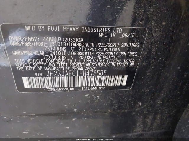 2017 SUBARU FORESTER 2.5I PREMIUM 9