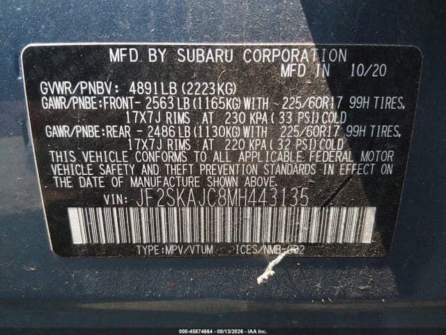 2021 SUBARU FORESTER PREMIUM 9