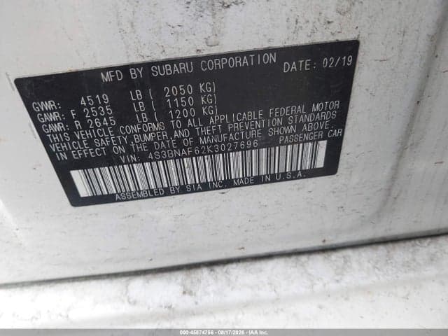 2019 SUBARU LEGACY 2.5I PREMIUM 9