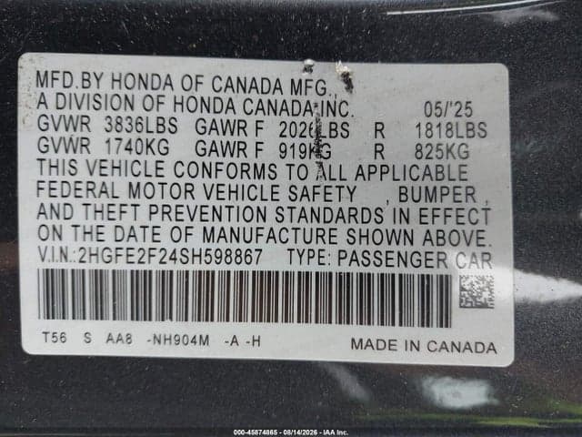 2025 HONDA CIVIC LX 9