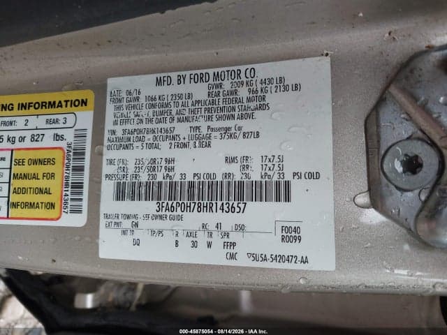 2017 FORD FUSION SE 9