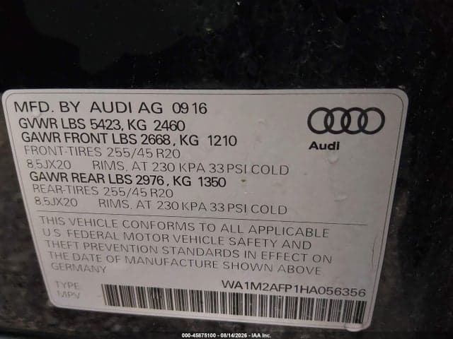 2017 AUDI Q5 2.0T PREMIUM 9