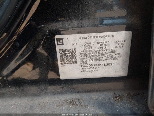 2019 CHEVROLET SONIC LT AUTO 9