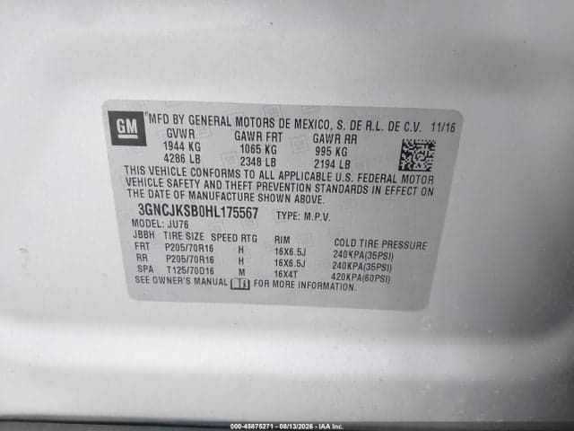 2017 CHEVROLET TRAX LS 9