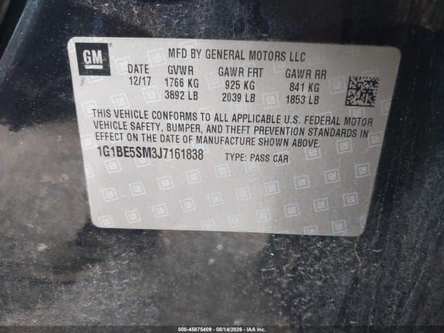 2018 CHEVROLET CRUZE LT AUTO 9