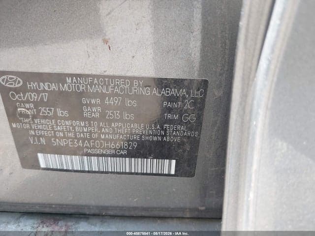 2018 HYUNDAI SONATA SEL 9