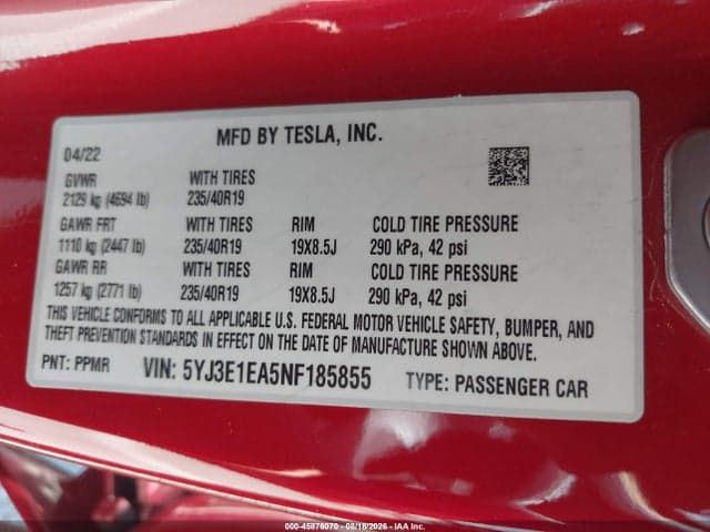 2022 TESLA MODEL 3 REAR-WHEEL DRIVE 9