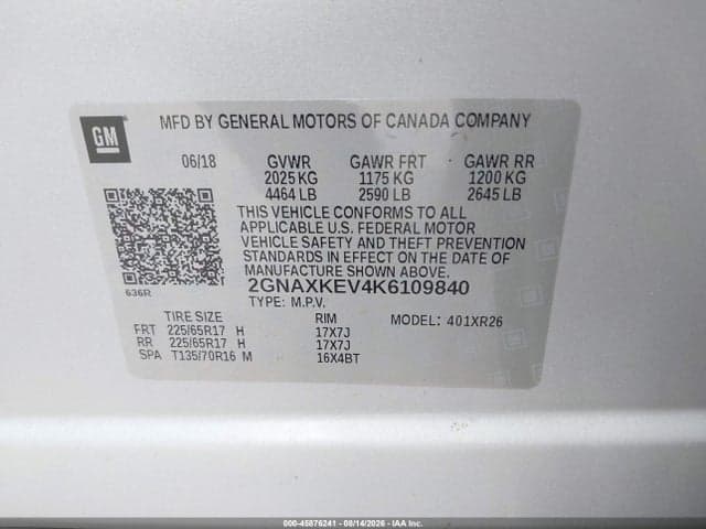 2019 CHEVROLET EQUINOX LT 9