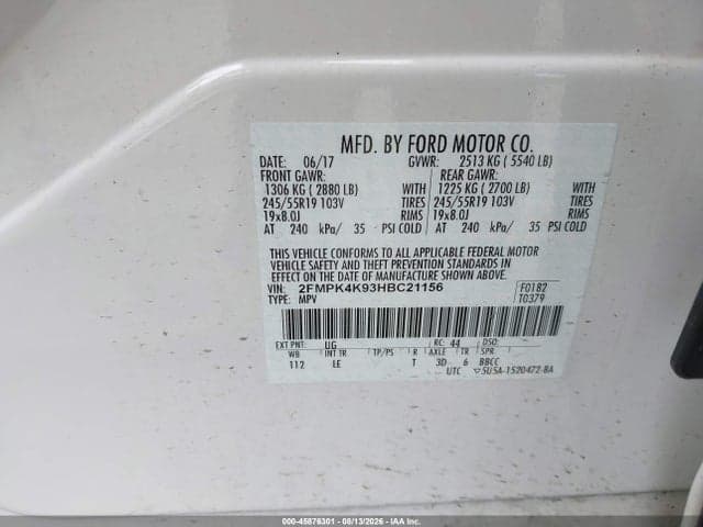 2017 FORD EDGE TITANIUM 9