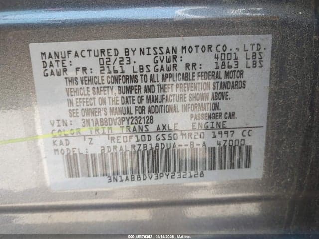 2023 NISSAN SENTRA SR XTRONIC CVT 9