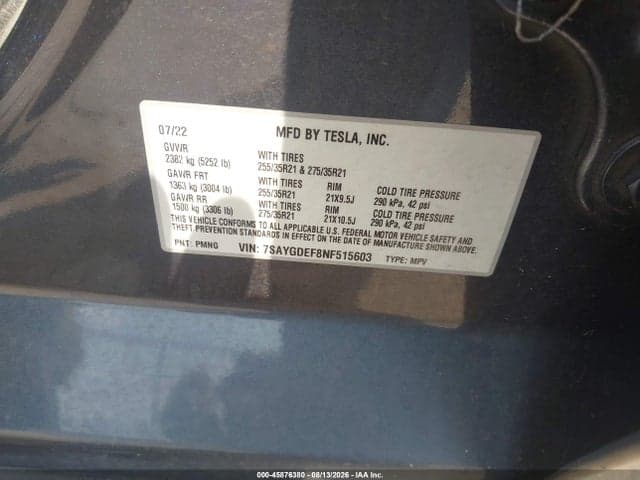 2022 TESLA MODEL Y PERFORMANCE DUAL MOTOR ALL-WHEEL DRIVE 9