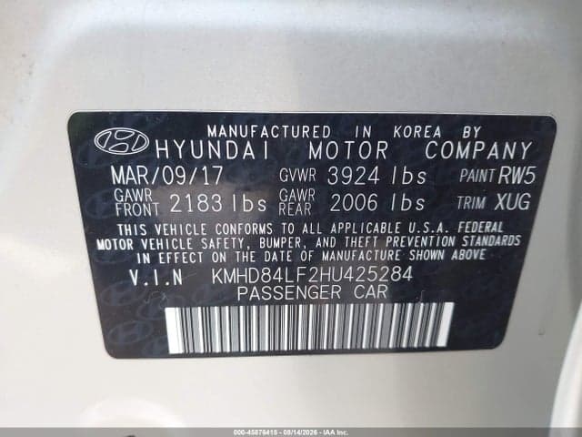 2017 HYUNDAI ELANTRA SE 9