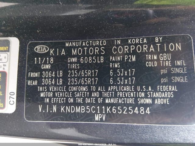 2019 KIA SEDONA LX 9