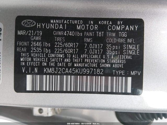 2019 HYUNDAI TUCSON SE 9