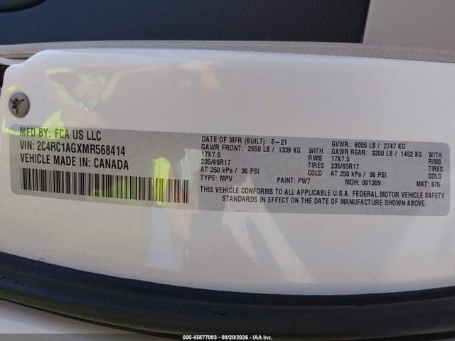 2021 CHRYSLER VOYAGER L 9