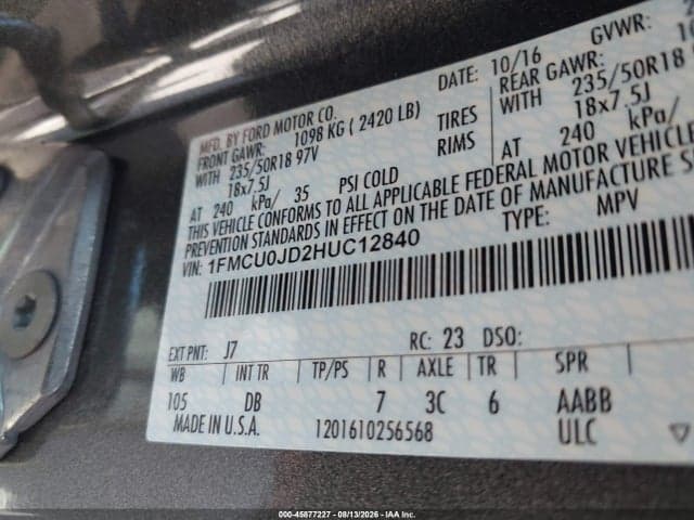 2017 FORD ESCAPE TITANIUM 9