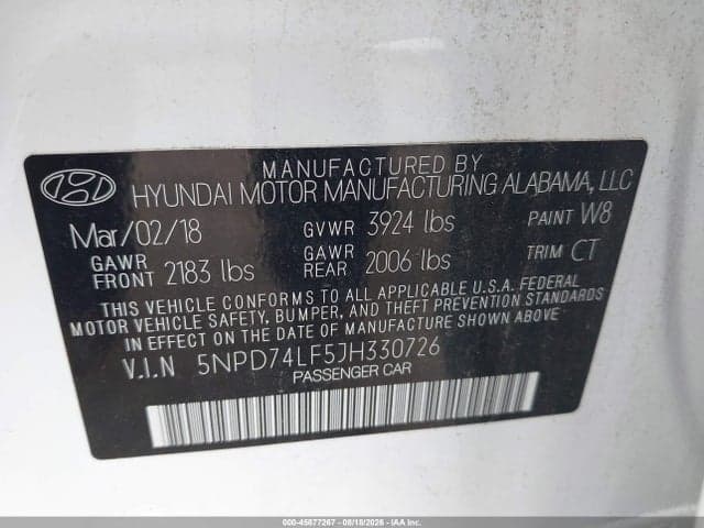 2018 HYUNDAI ELANTRA SE 9