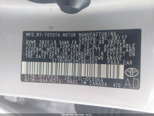 2017 TOYOTA COROLLA SE 9
