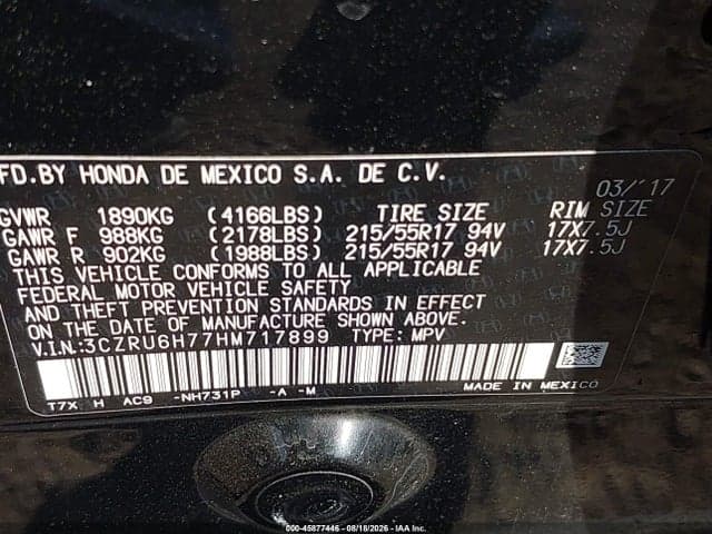2017 HONDA HR-V EX-L 9