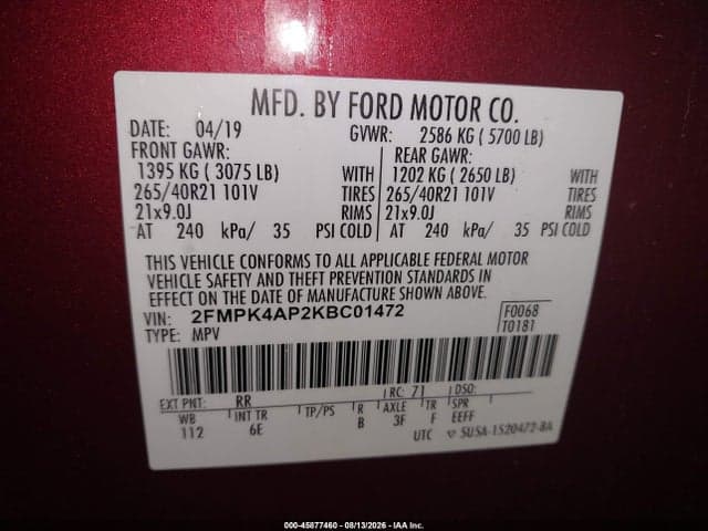 2019 FORD EDGE ST 9