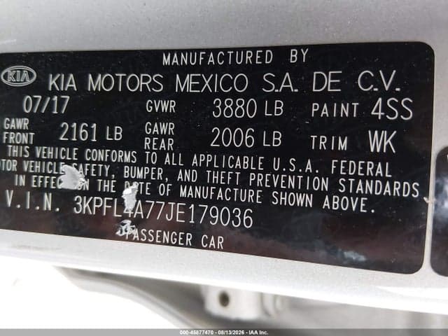 2018 KIA FORTE LX 9