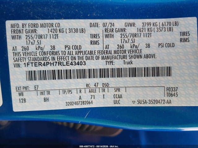 2024 FORD RANGER XL 9