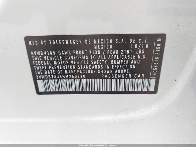 2017 VOLKSWAGEN JETTA 1.4T SE 9