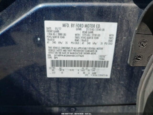 2017 FORD EDGE SE 9