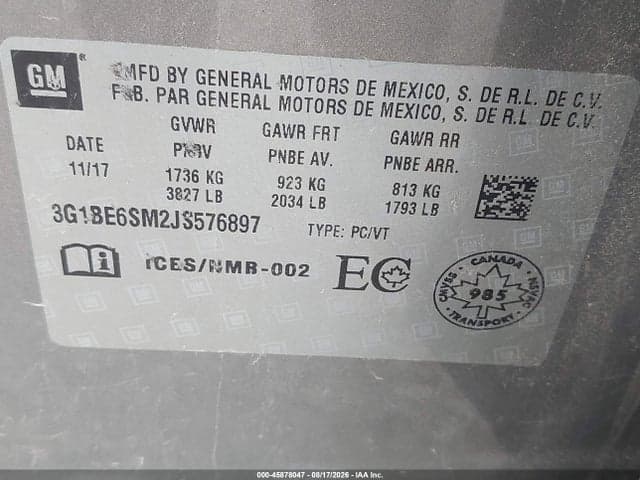 2018 CHEVROLET CRUZE LT AUTO 9