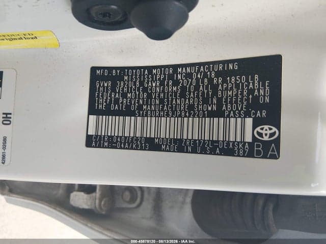 2018 TOYOTA COROLLA SE 9