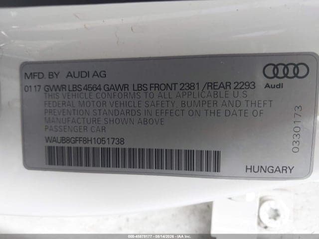 2017 AUDI A3 PREMIUM 9