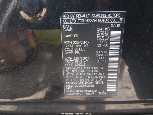 2018 NISSAN ROGUE SV 9