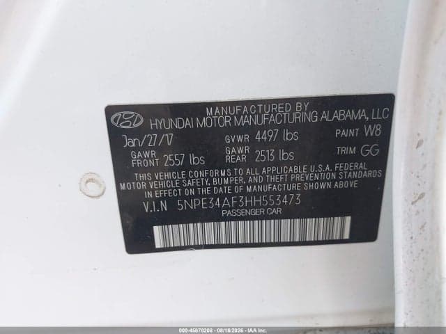 2017 HYUNDAI SONATA SPORT 7