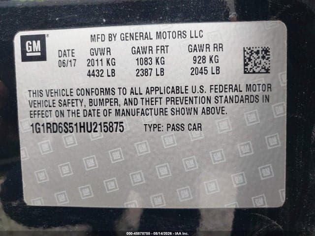 2017 CHEVROLET VOLT PREMIER 9