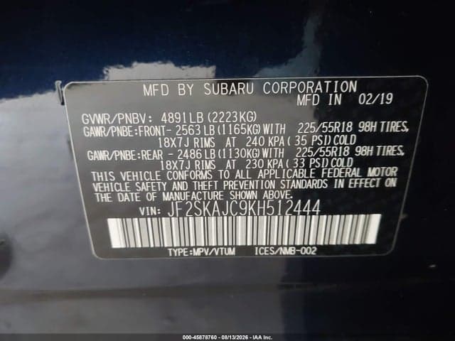 2019 SUBARU FORESTER SPORT 9