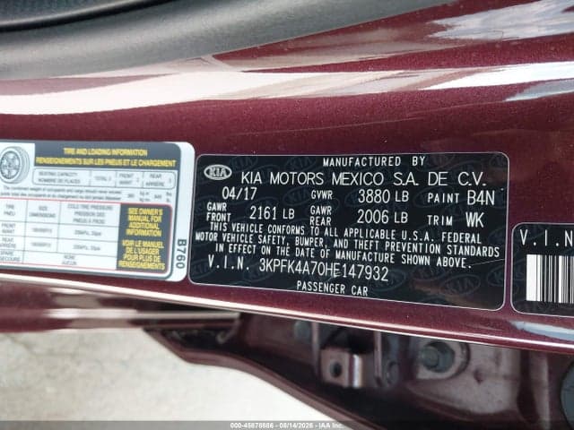2017 KIA FORTE LX 9